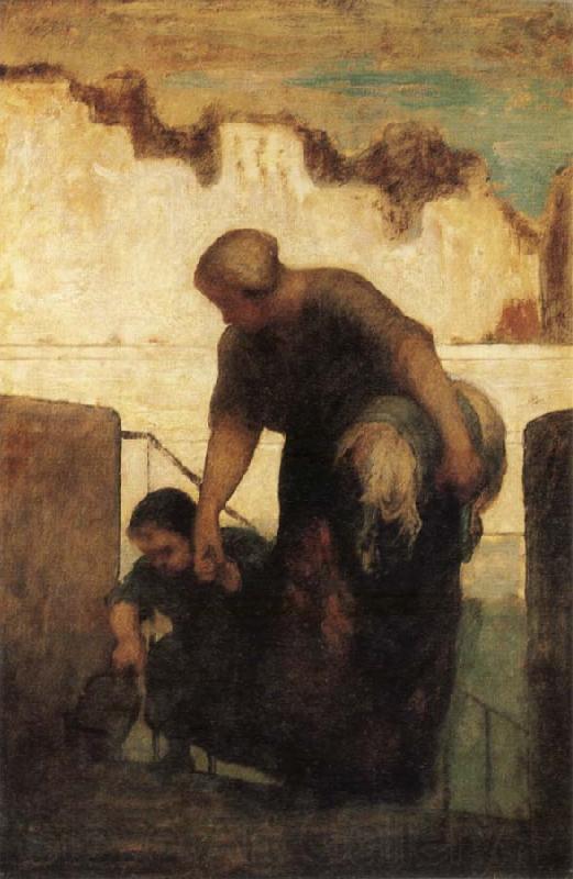 Honore Daumier The Washerwoman Norge oil painting art